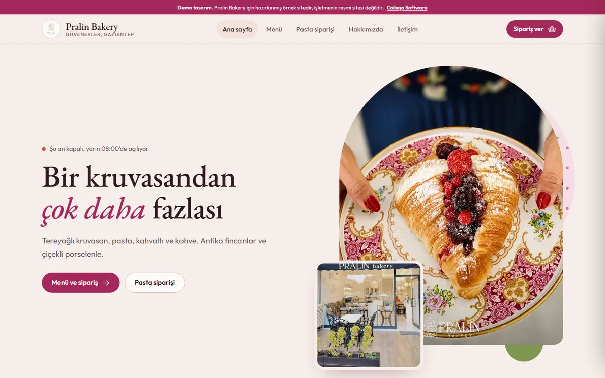 Pralin Bakery demo sitesi