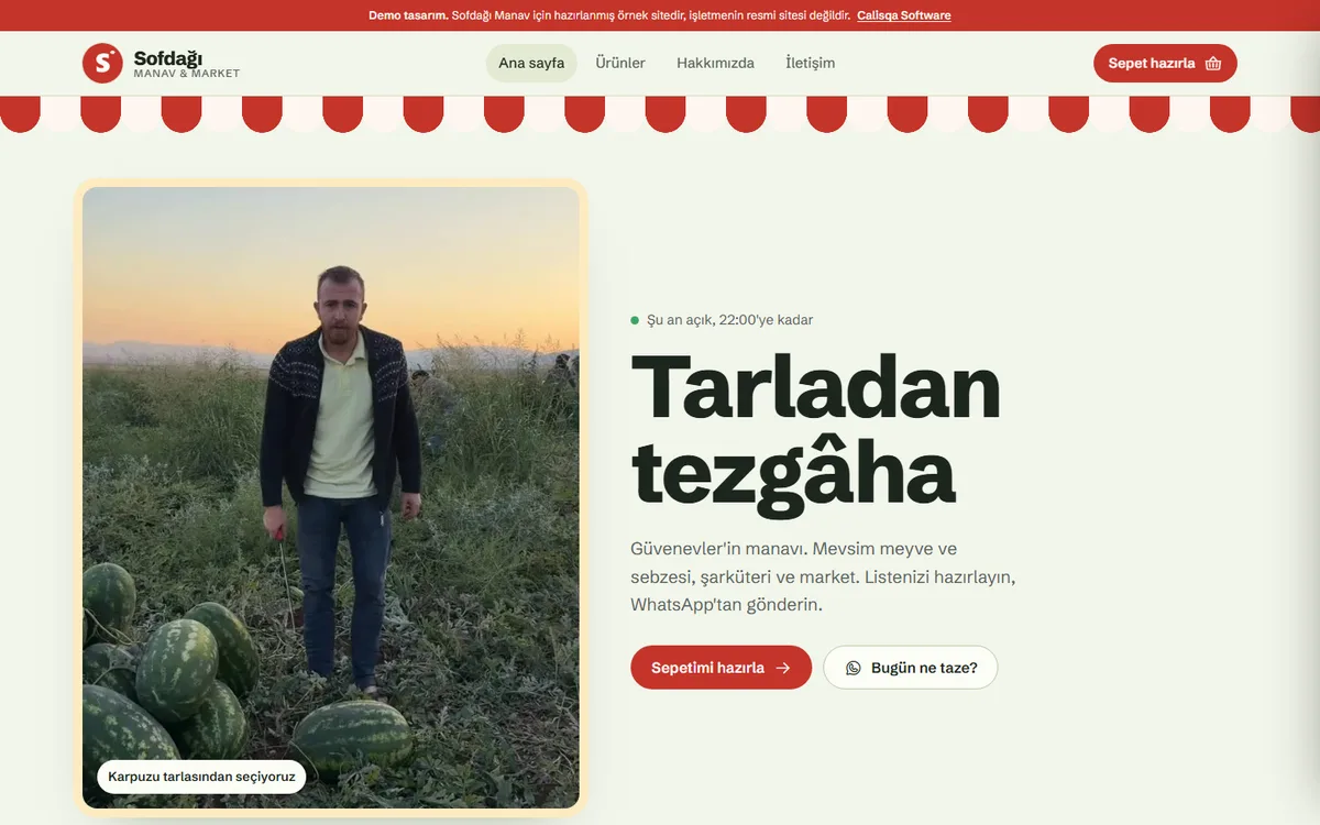 Sofdağı Manav demo sitesi